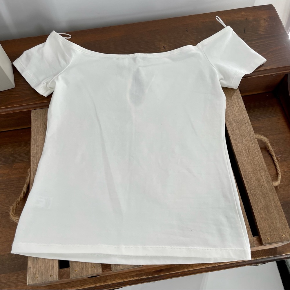 EXPRESS White Boat Neck Top M - Picture 6 of 6